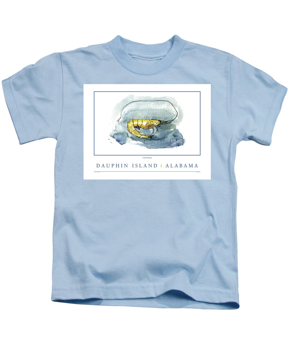 Shrimp Kids T-Shirt featuring the digital art Dauphin Island, Alabama by Paul Gaj