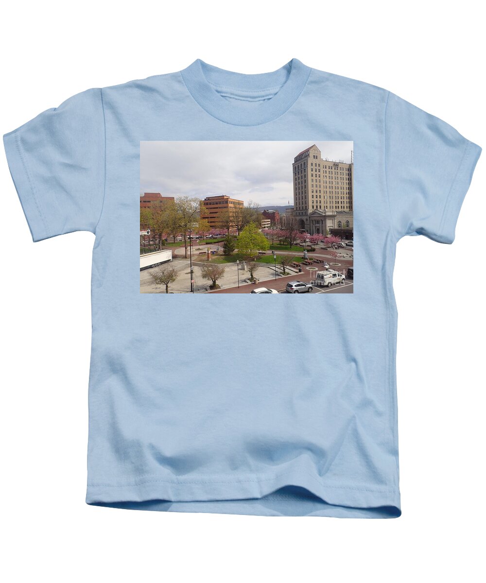 Spring Kids T-Shirt featuring the photograph Downtown in Springtime by Christina Verdgeline