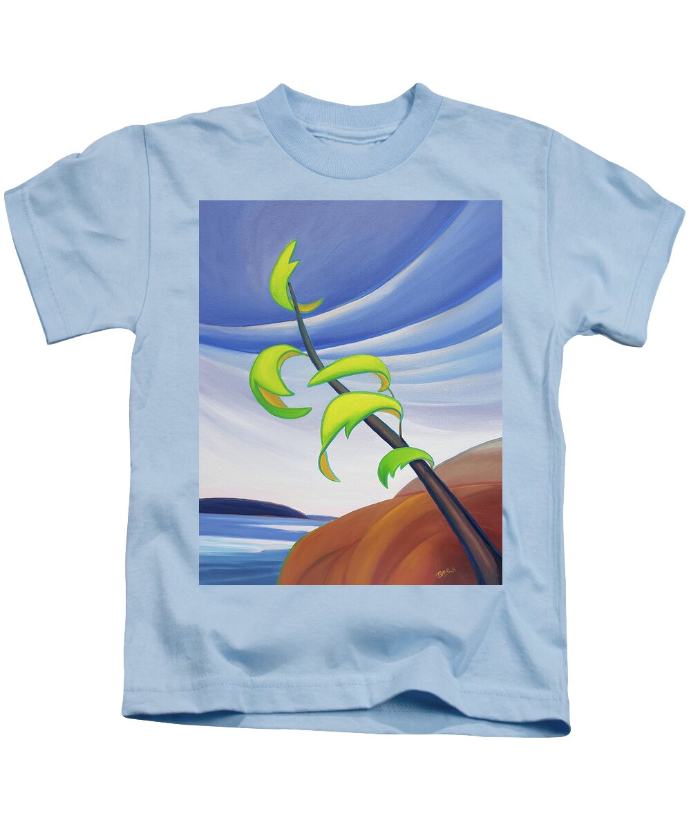 Group Of Seven Kids T-Shirt featuring the painting East Wind by Barbel Smith