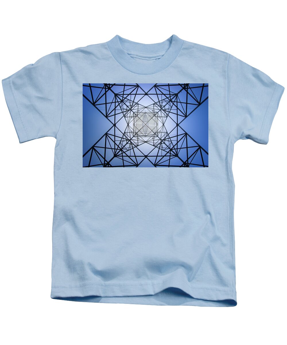 High Kids T-Shirt featuring the photograph Electrical Symmetry by Mikel Martinez de Osaba