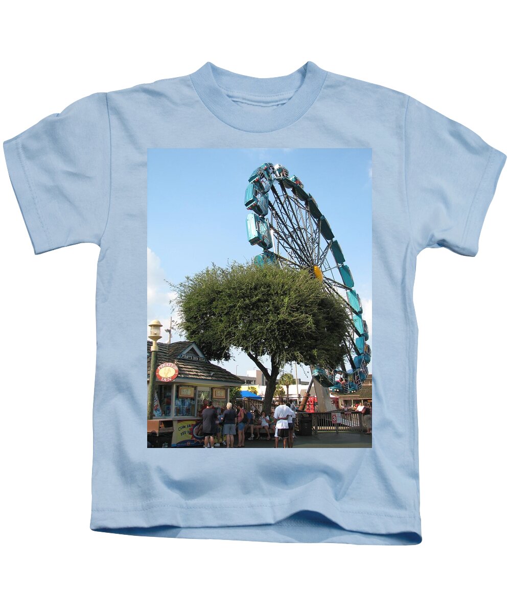 Pavilion Kids T-Shirt featuring the photograph Ferris Upside Down by Kelly Mezzapelle