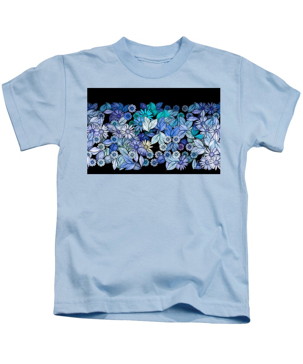 Flowers Kids T-Shirt featuring the digital art Floria - v5c2 by Variance Collections
