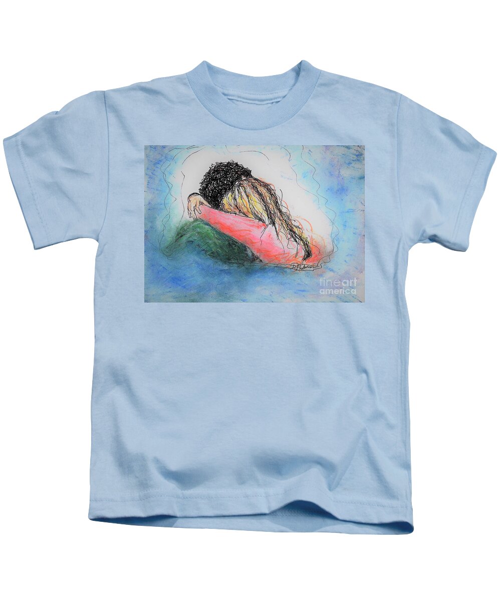 Man Kids T-Shirt featuring the mixed media Free Hugs by Denise F Fulmer