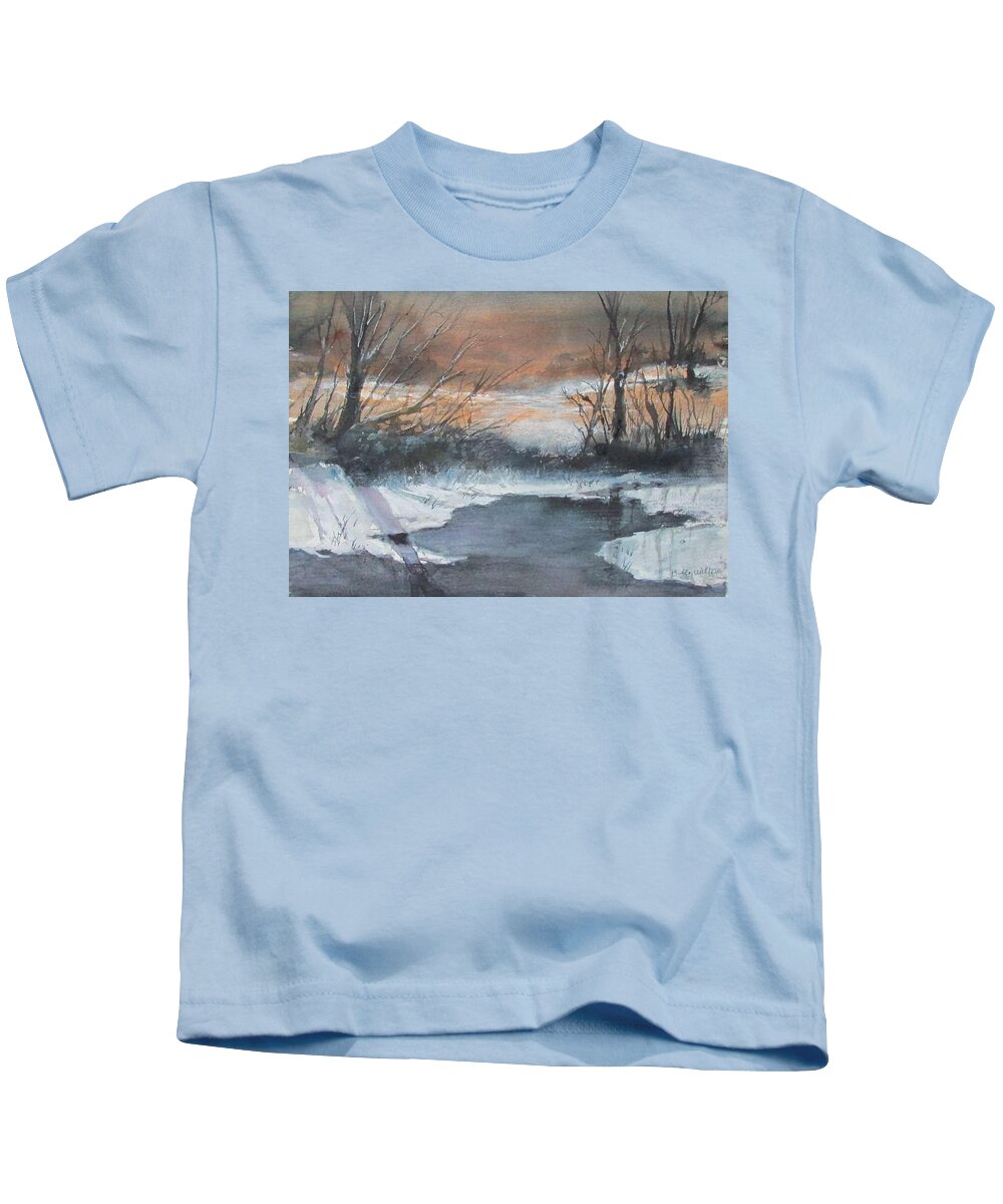 Snow Kids T-Shirt featuring the painting Frosty Morn. by Bobby Walters