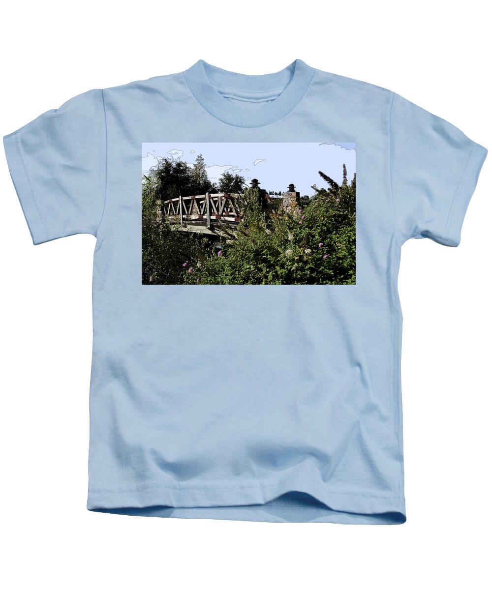 Landscape Kids T-Shirt featuring the photograph Garden Bridge by James Rentz