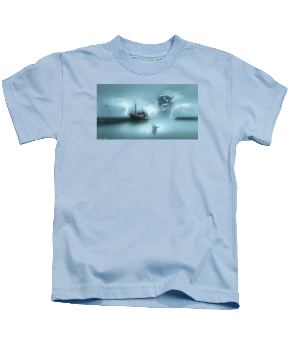 Ghost Ship Kids T-Shirt featuring the photograph Ghost ship 0002 by Kevin Chippindall