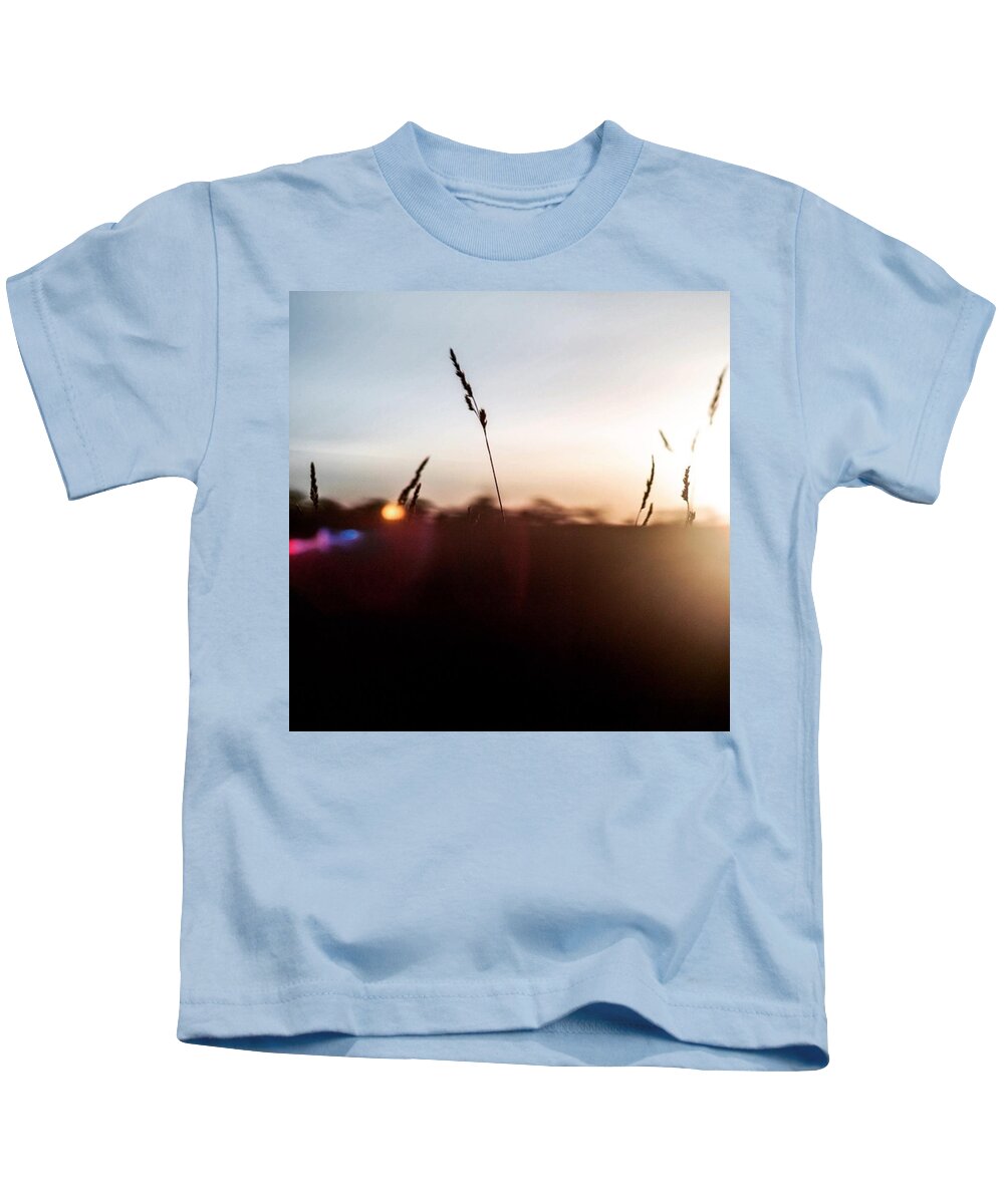 Golden Kids T-Shirt featuring the photograph Glow Of Wild Grasses by Aleck Cartwright