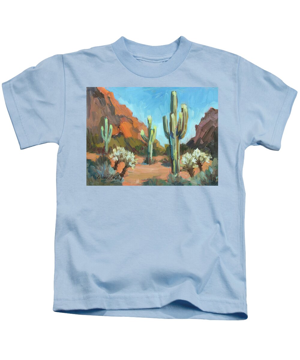 Desert Kids T-Shirt featuring the painting Gold Canyon by Diane McClary