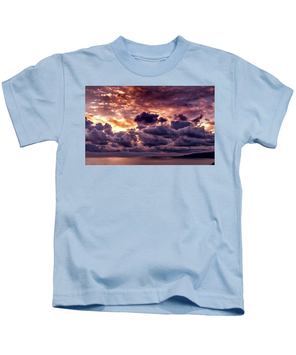 Sunset Kids T-Shirt featuring the photograph Gold, Orange And Lavender by Gene Parks