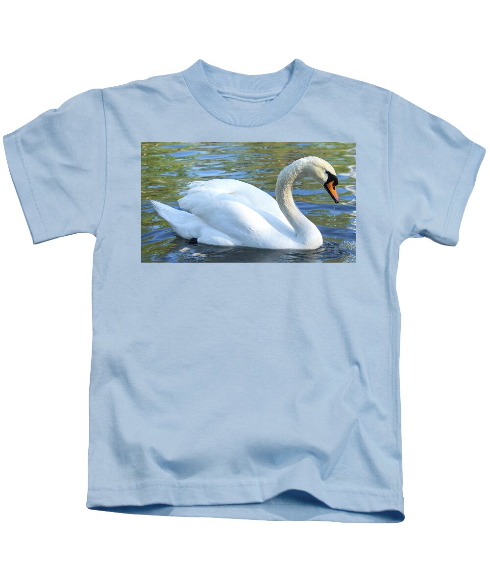 Swan Kids T-Shirt featuring the photograph Grace by Holly Ross