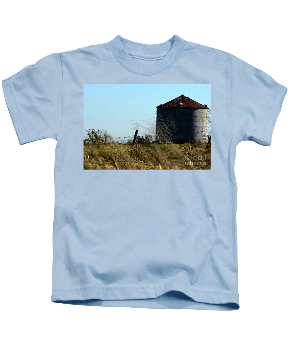 Abandoned Kids T-Shirt featuring the photograph Grain bin by Alan Look