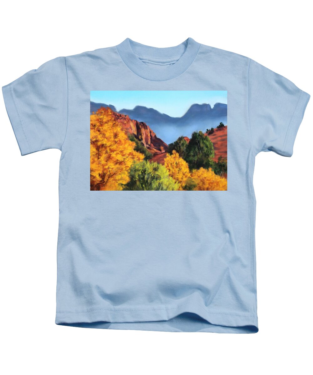 Landscape Kids T-Shirt featuring the painting Grand Glow of Morning by Sandi Snead