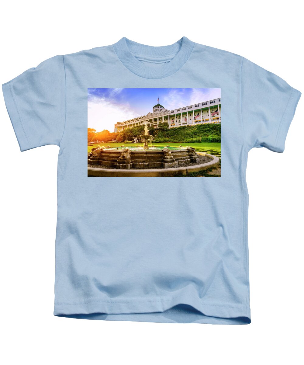 America Kids T-Shirt featuring the photograph Grand Hotel by Alexey Stiop