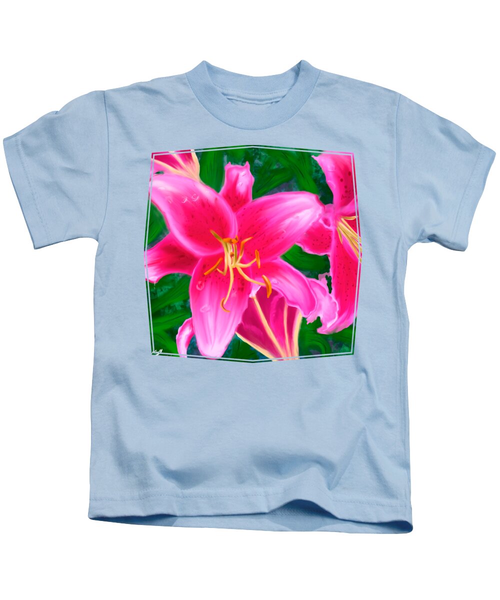 Hibiscus Kids T-Shirt featuring the painting Hawaiian Flowers by Becky Herrera