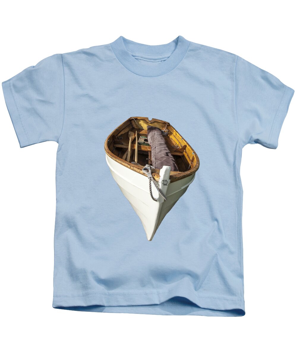 Sailing Dory Kids T-Shirt featuring the digital art Hebard Sailling Dory by Daniel Hebard