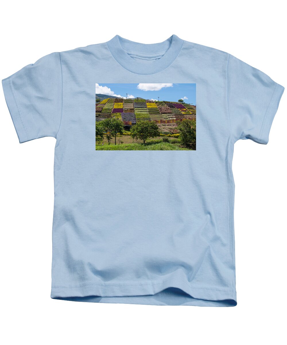 Flowers Kids T-Shirt featuring the photograph Hill of Flowers by Robert McKinstry