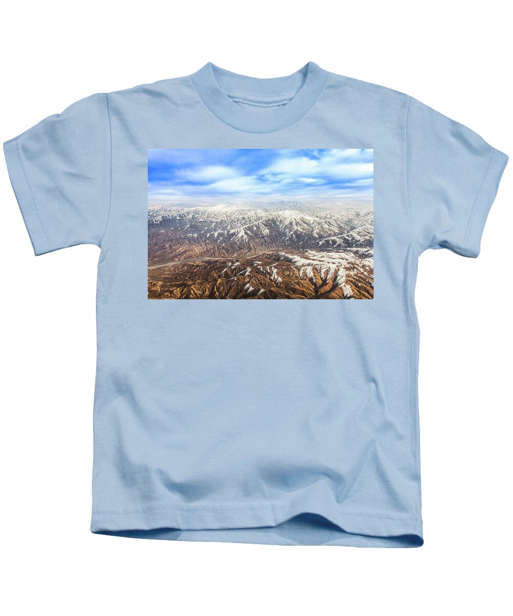 Central Asia Kids T-Shirt featuring the photograph Hindu Kush Snowy Peaks by SR Green