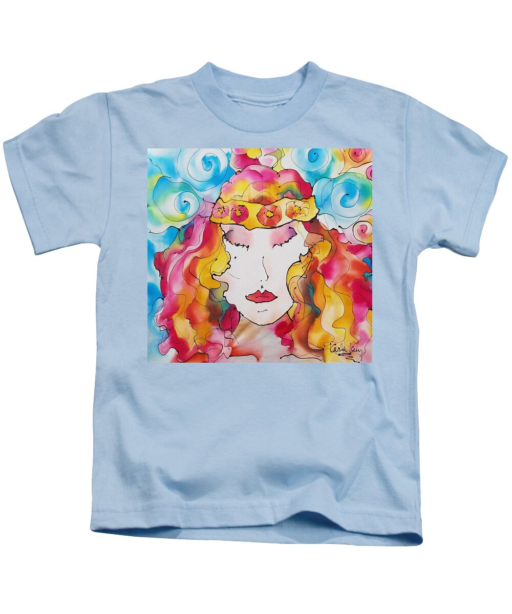 Hippy Kids T-Shirt featuring the tapestry - textile Hippy Chick by Karla Kay Benjamin