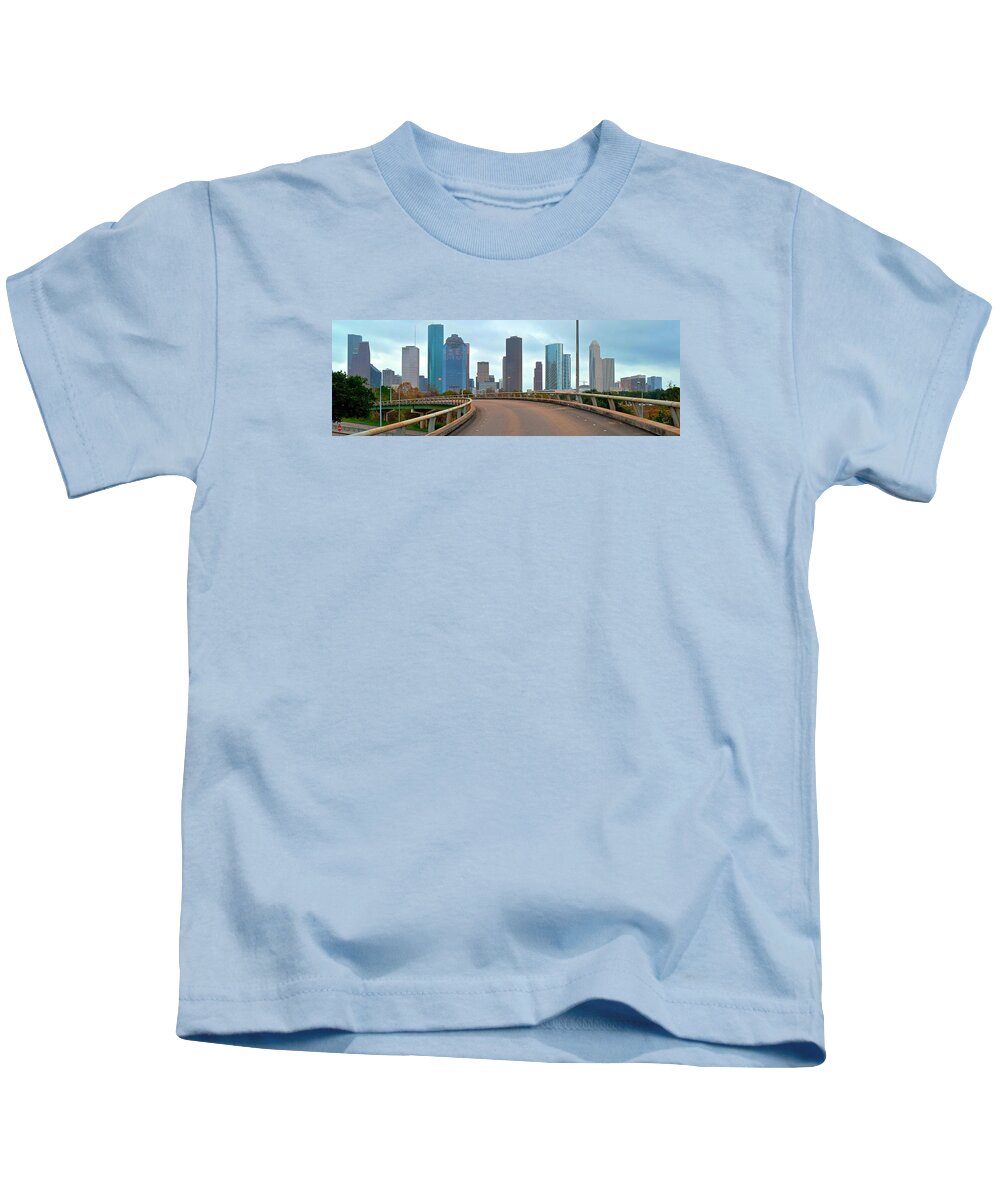Houston Kids T-Shirt featuring the photograph Houston on the Horizon by Frozen in Time Fine Art Photography