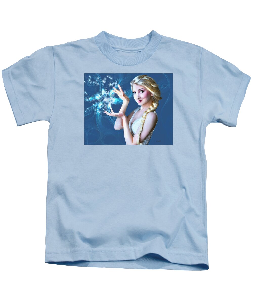 Frozen Kids T-Shirt featuring the painting Icy Touch by David Luebbert