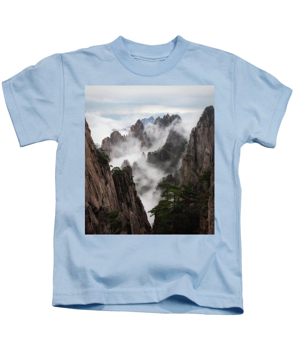 Asia Kids T-Shirt featuring the photograph Invisible hands painting the mountains. by Usha Peddamatham