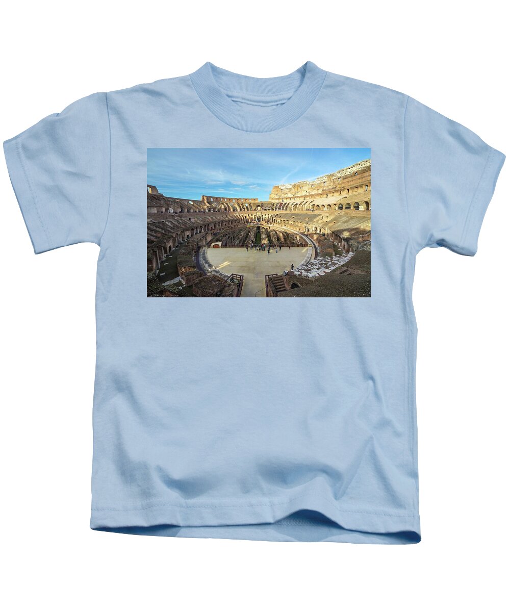 Italy Kids T-Shirt featuring the photograph Italy Rome Colosseum by Street Fashion News