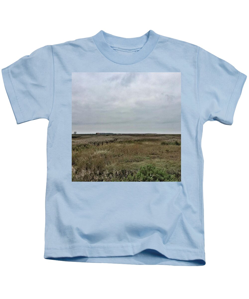 Natureonly Kids T-Shirt featuring the photograph It's A Grey Day In North Norfolk Today by John Edwards