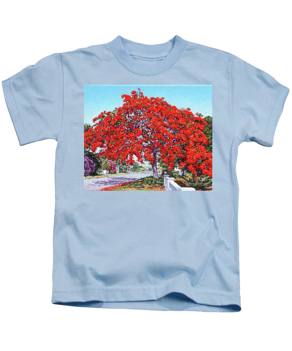 Eddie Kids T-Shirt featuring the painting Kent Street - Nassau East by Eddie Minnis