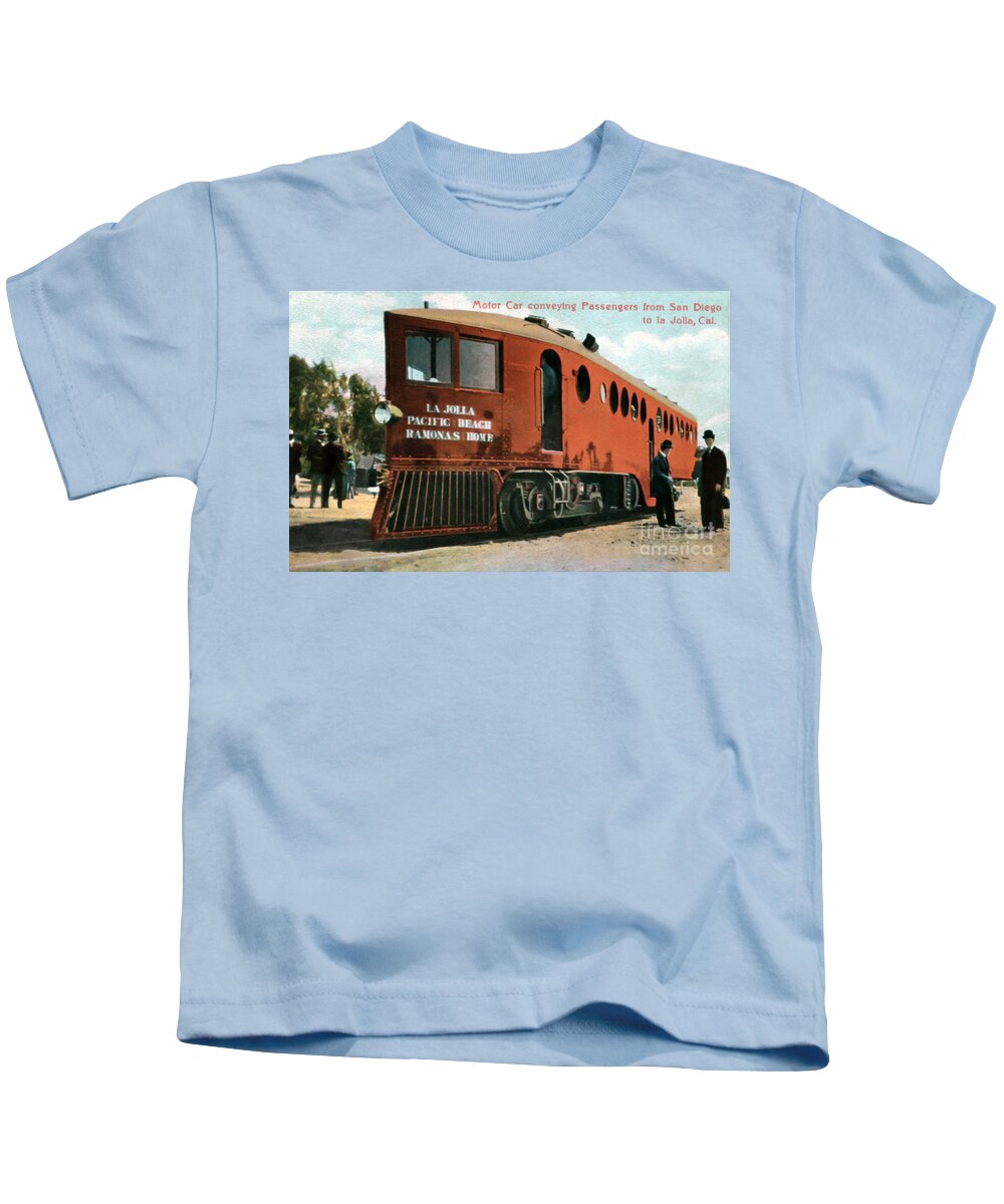La Jolla Kids T-Shirt featuring the photograph La Jolla Pacific Beach Railway by Sad Hill - Bizarre Los Angeles Archive