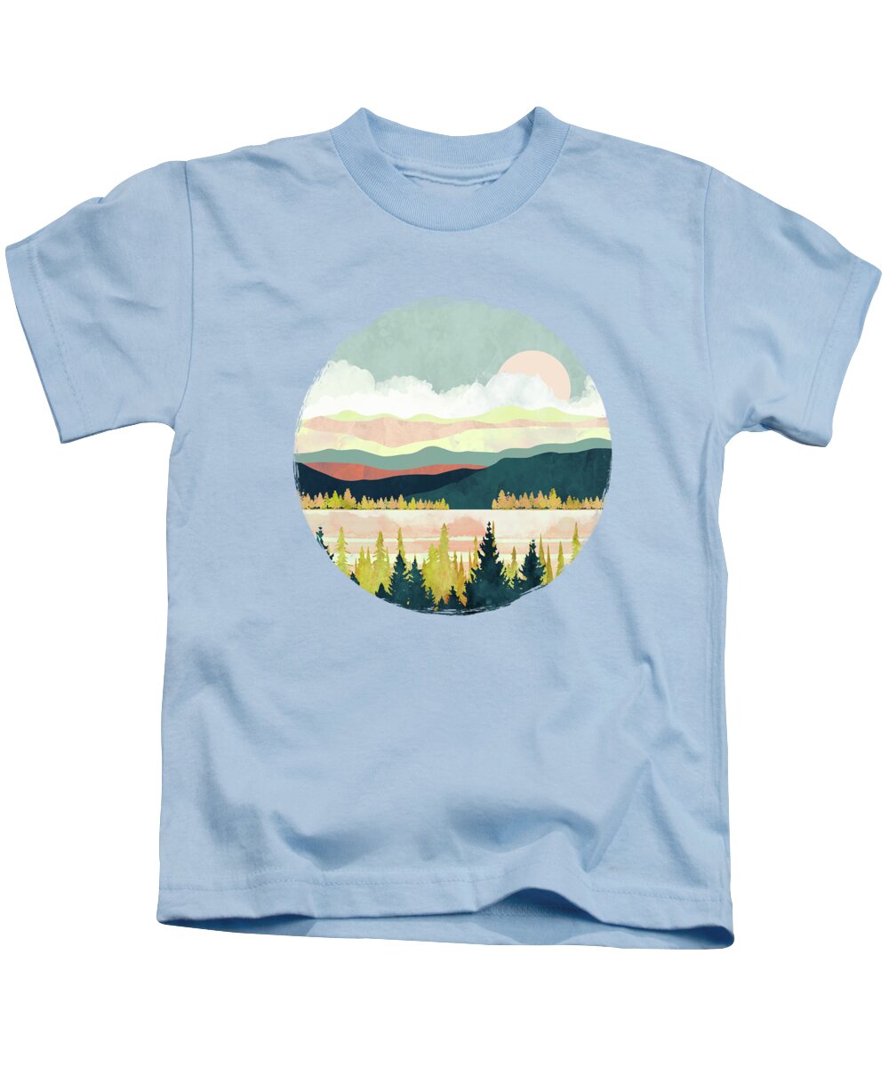 Lake Kids T-Shirt featuring the digital art Lake Forest by Spacefrog Designs