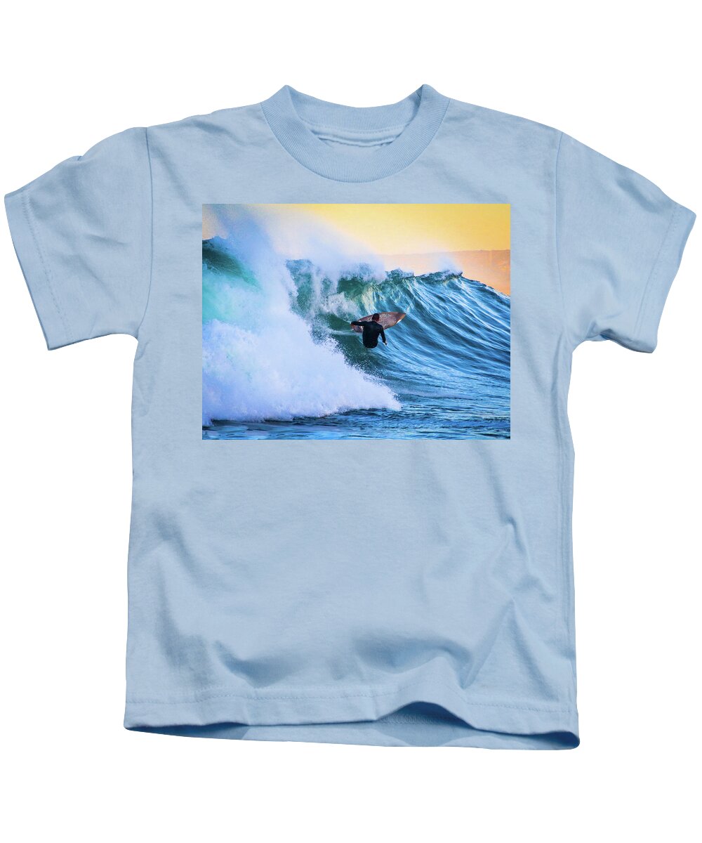 Pacific Grove Kids T-Shirt featuring the photograph Lover's Point Surfing by Dr Janine Williams