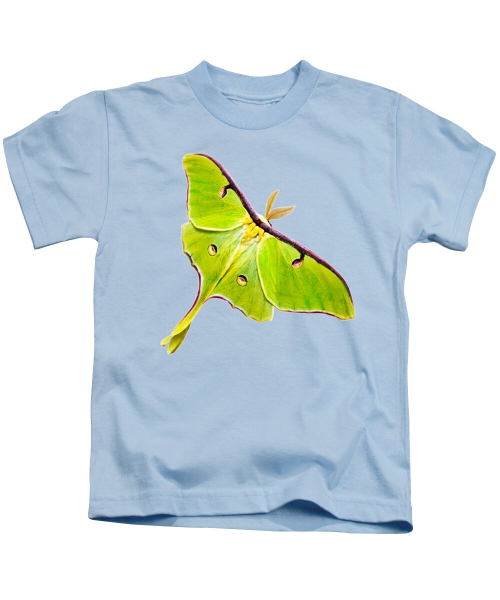 Luna Moth Kids T-Shirt featuring the photograph Luna Moth by Christina Rollo