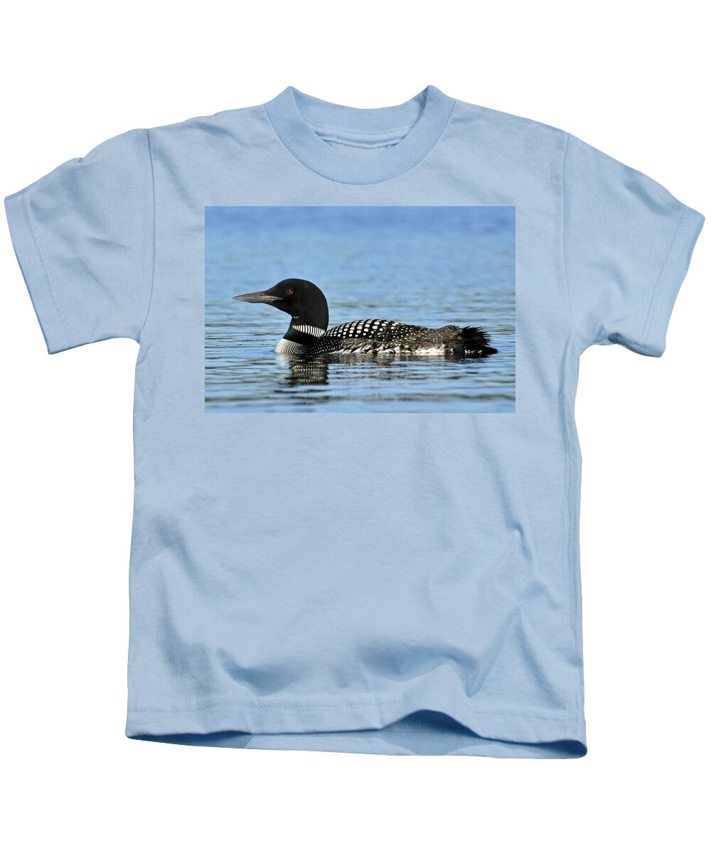 Loon Kids T-Shirt featuring the photograph Maine Loon by Glenn Gordon