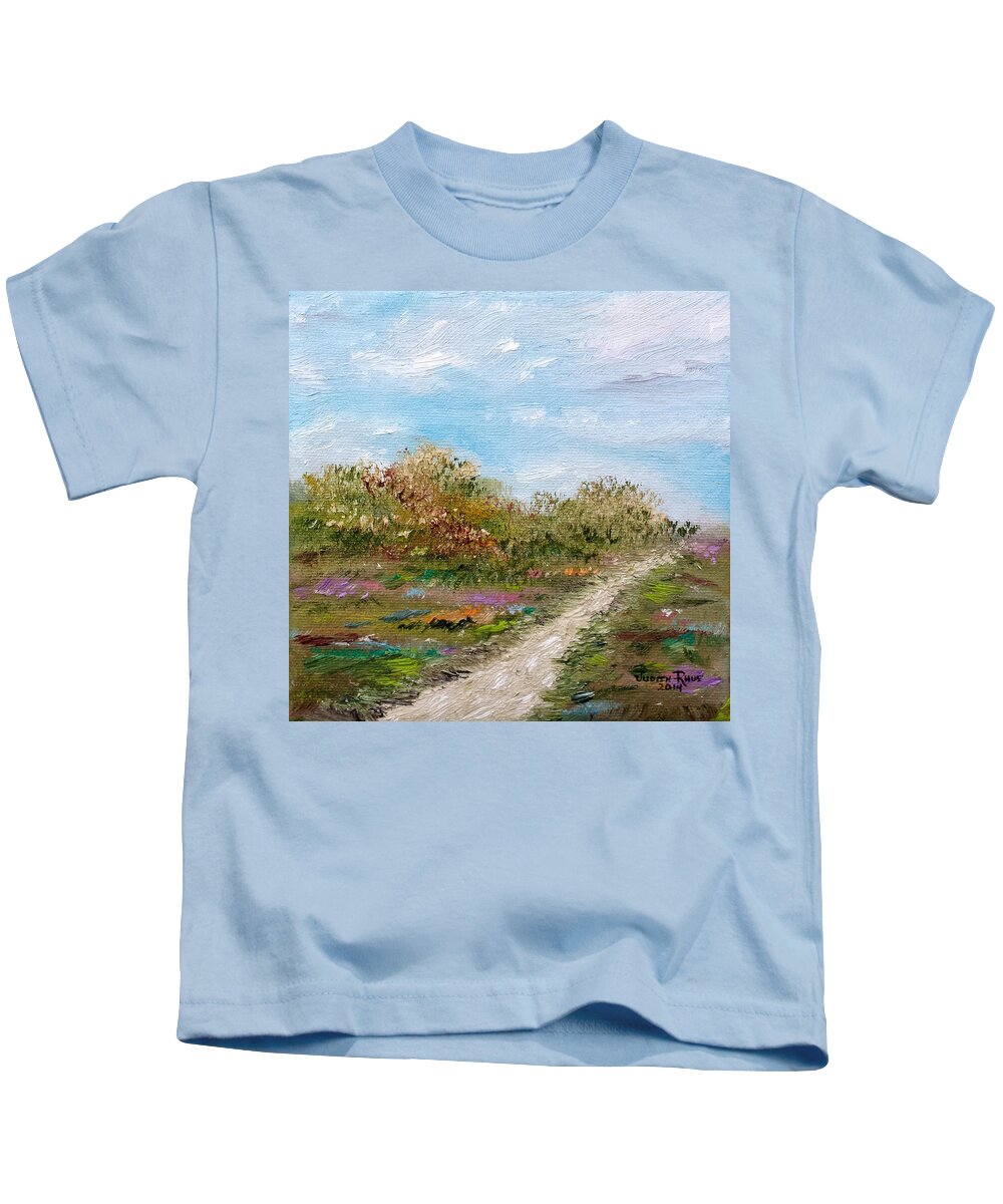 Landscape Kids T-Shirt featuring the painting May The Road Rise Up To Meet You by Judith Rhue