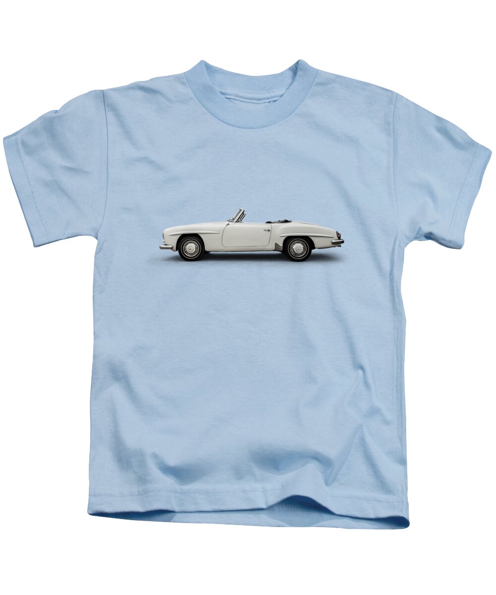 Vintage Kids T-Shirt featuring the digital art Mercedes 190SL by Douglas Pittman