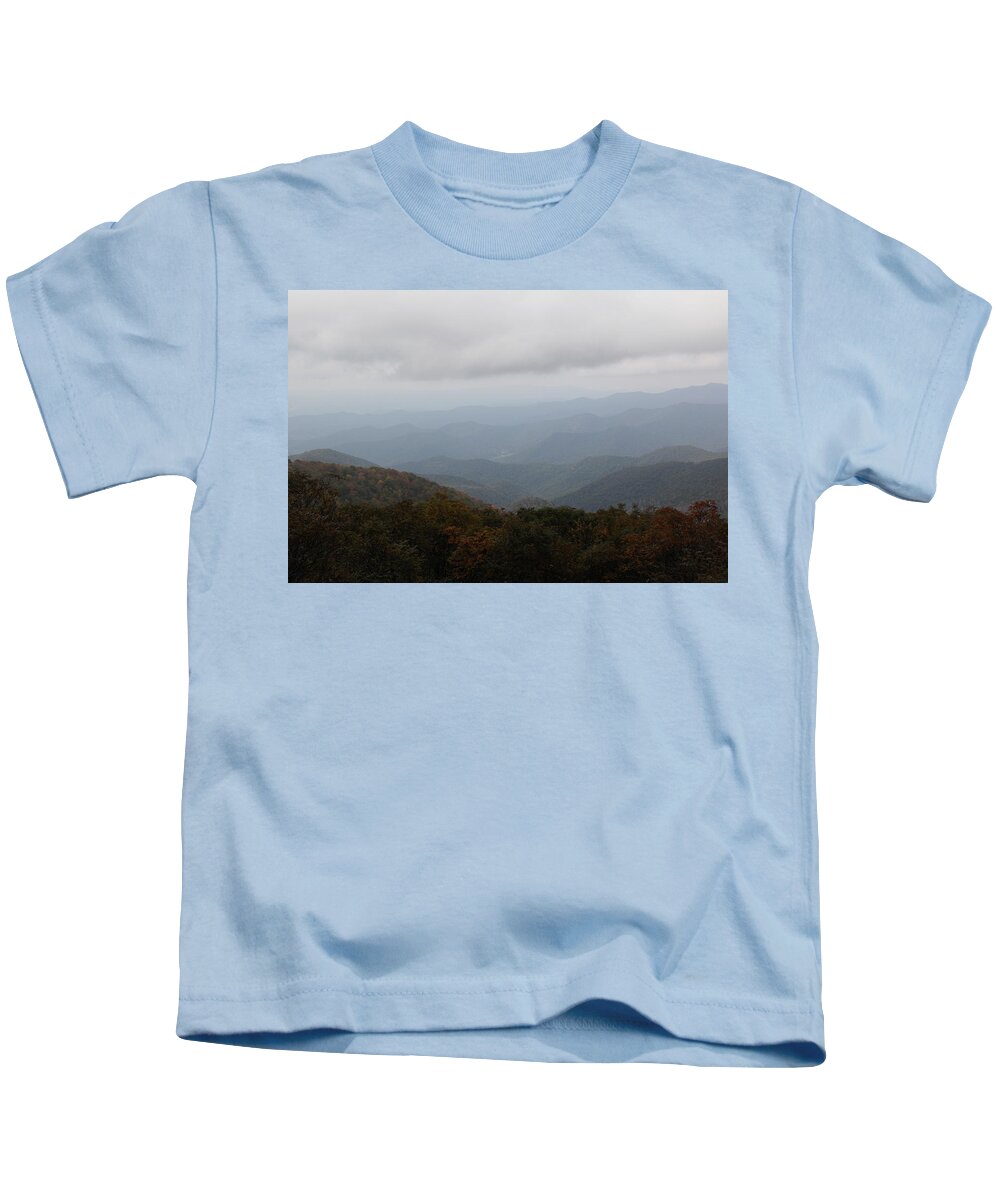 Misty Mountains Kids T-Shirt featuring the photograph Misty Mountains More by Allen Nice-Webb
