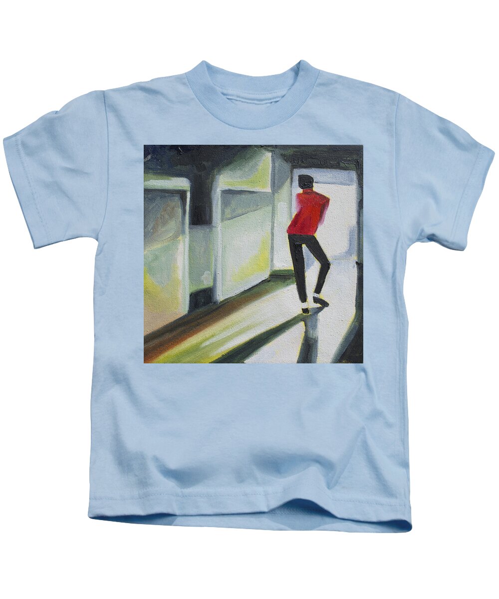 Michael Jackson Kids T-Shirt featuring the painting Mj one of five number three by Patricia Arroyo