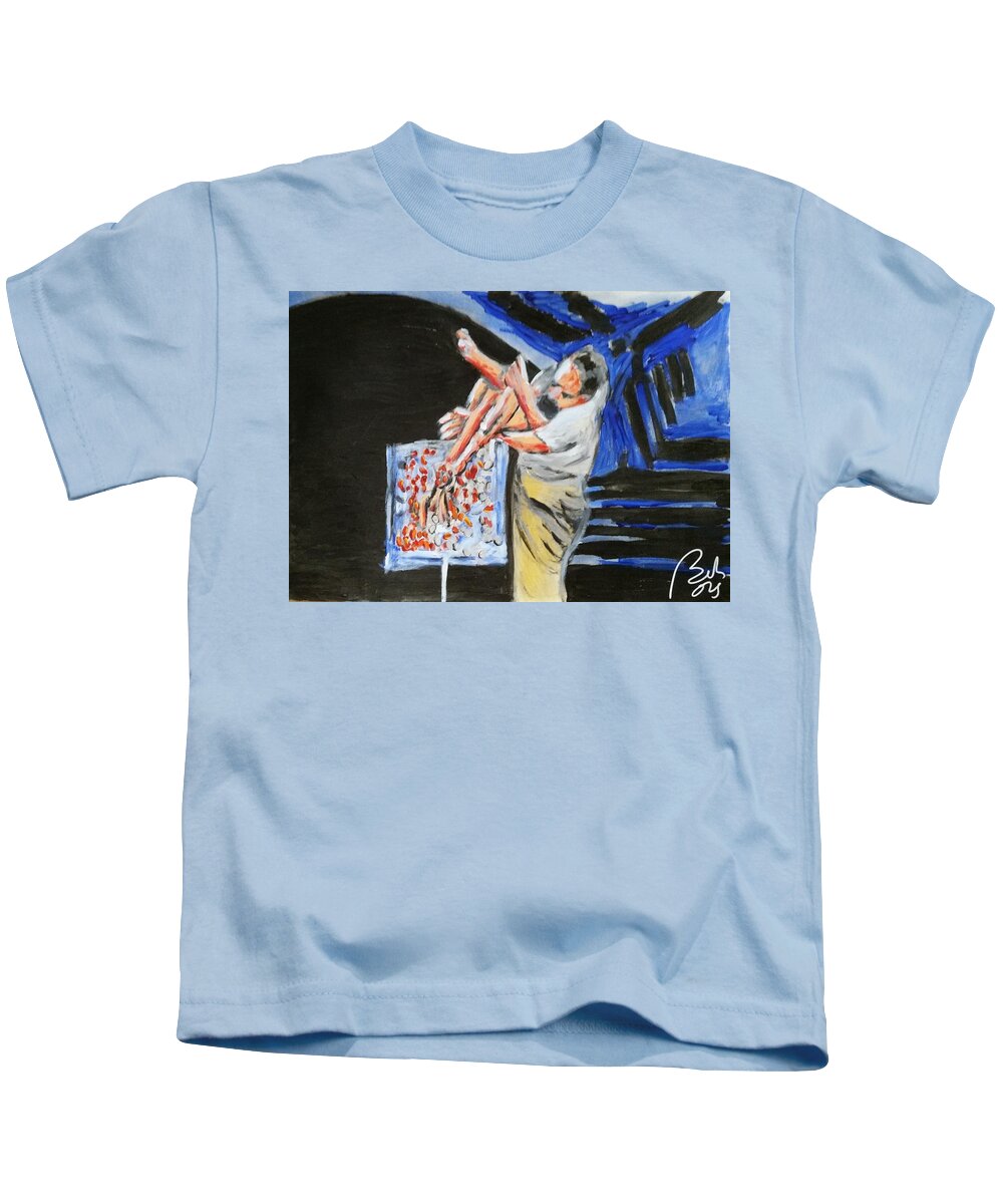 Performance Kids T-Shirt featuring the painting New Teller. Sketch IV by Bachmors Artist
