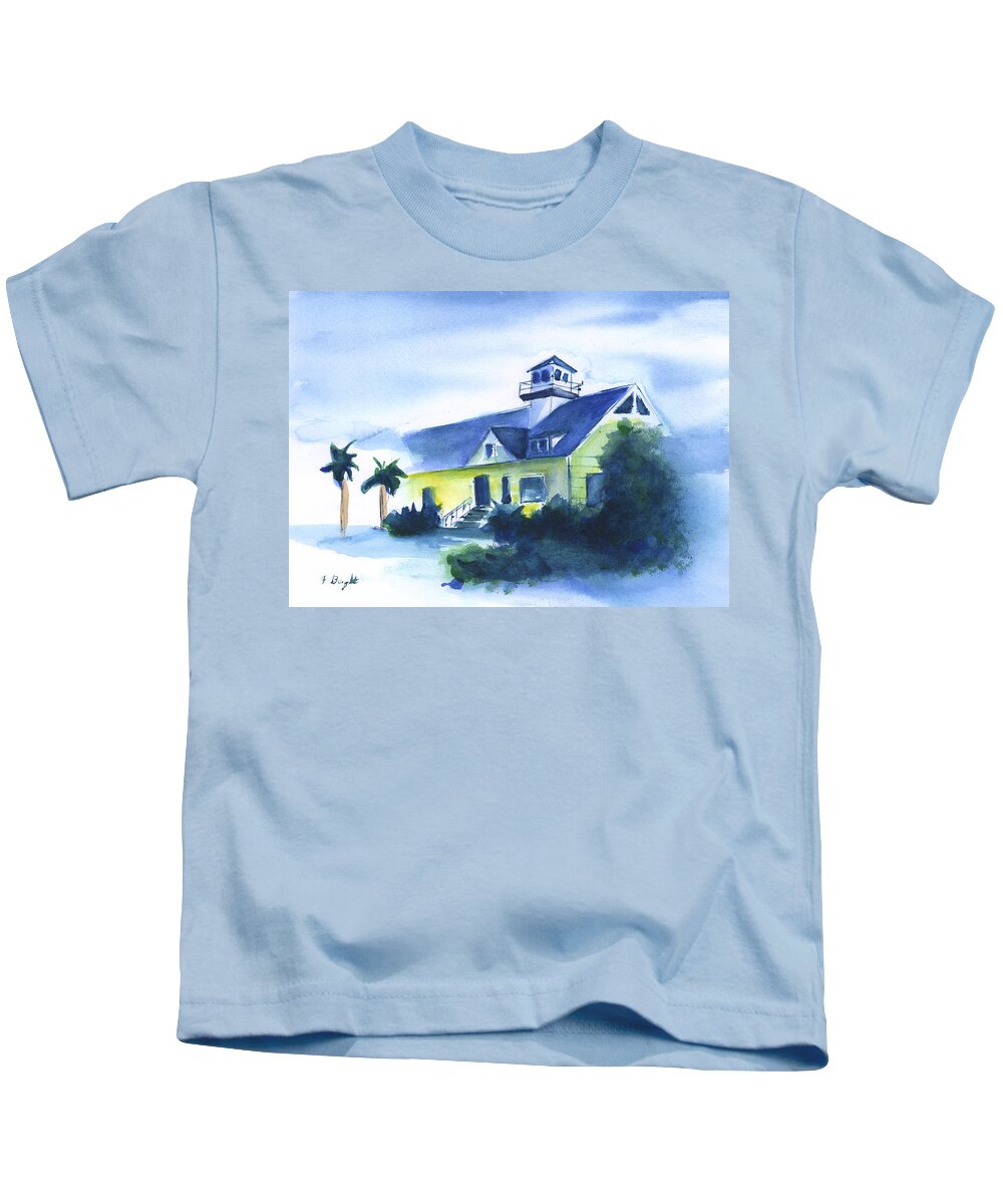 Old Lighthouse Kids T-Shirt featuring the painting Old Sullivan Island Lighthouse by Frank Bright