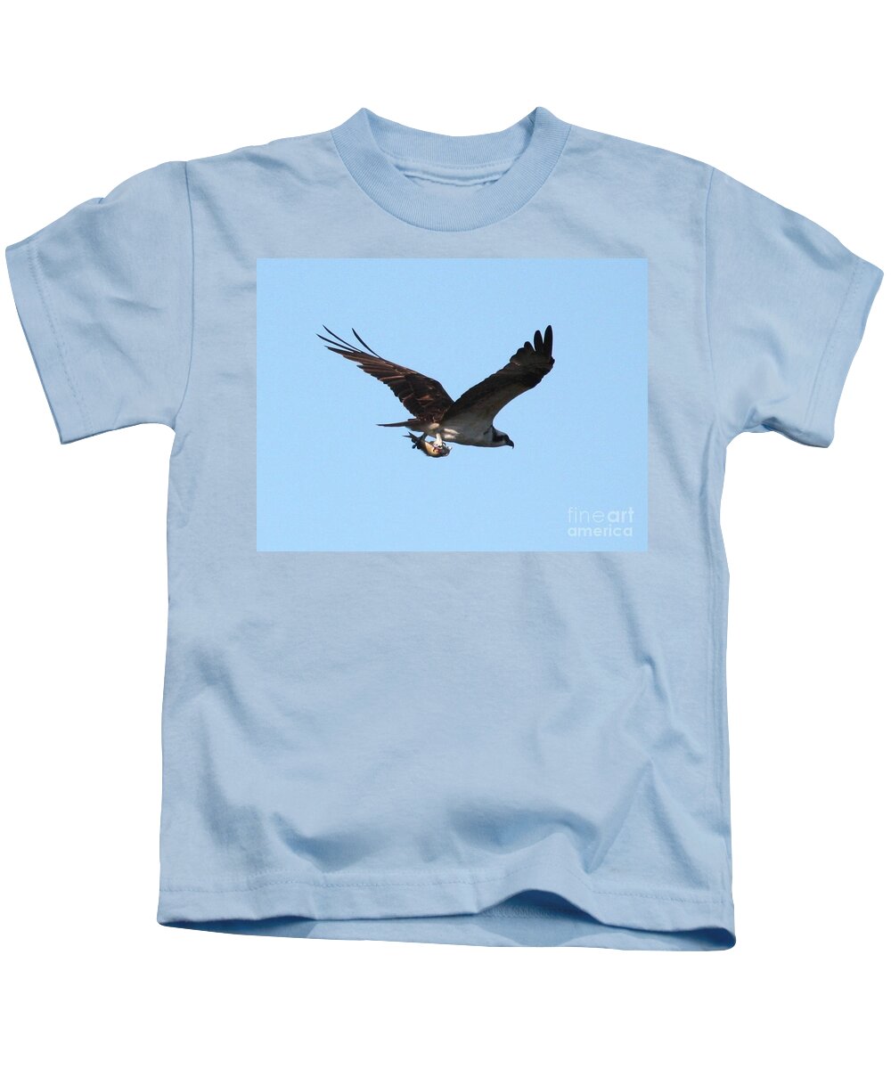 Osprey Kids T-Shirt featuring the photograph Osprey with Fish by Carol Groenen