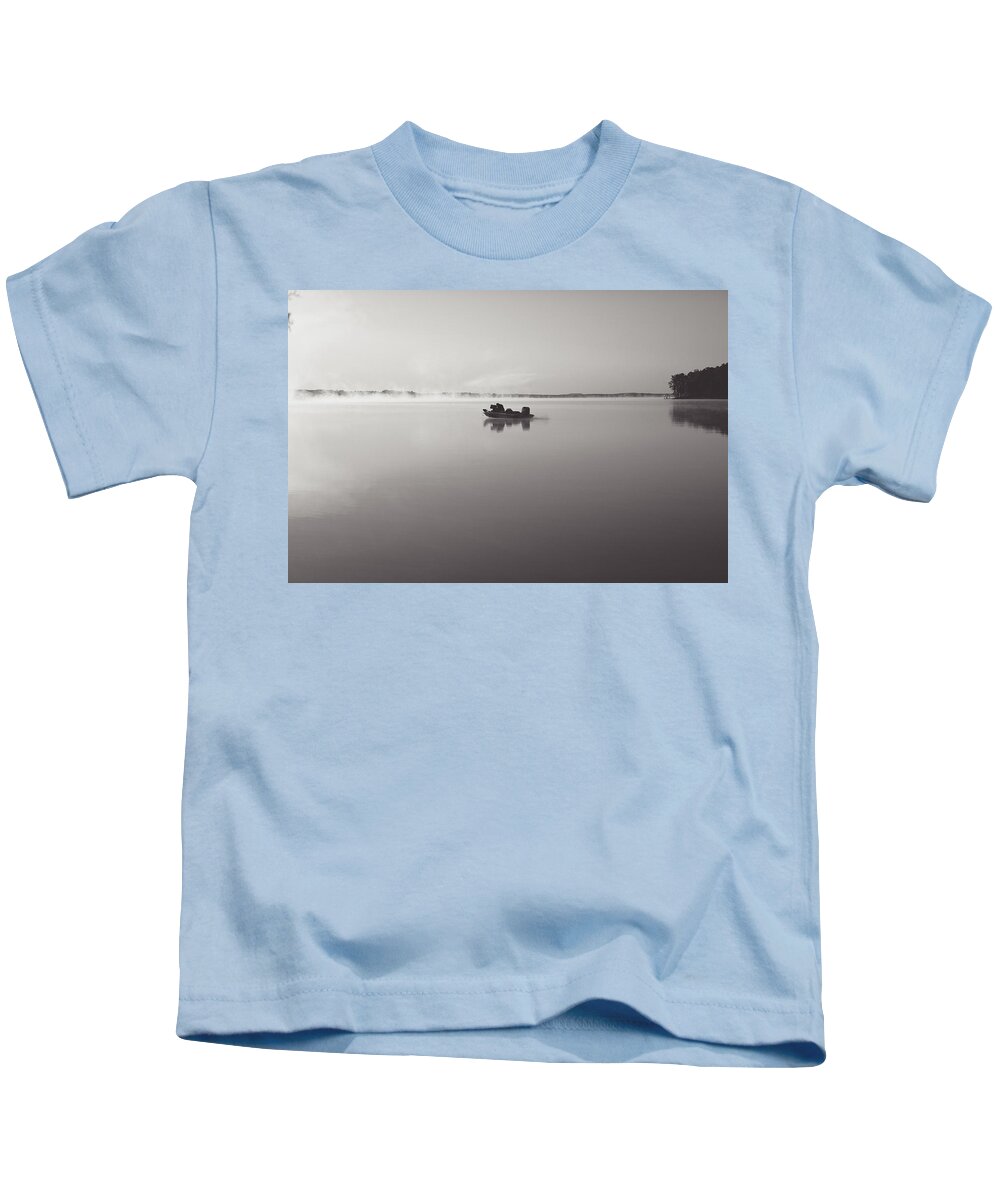 Fog Kids T-Shirt featuring the photograph Peacefull Fishing by Jessica Brown