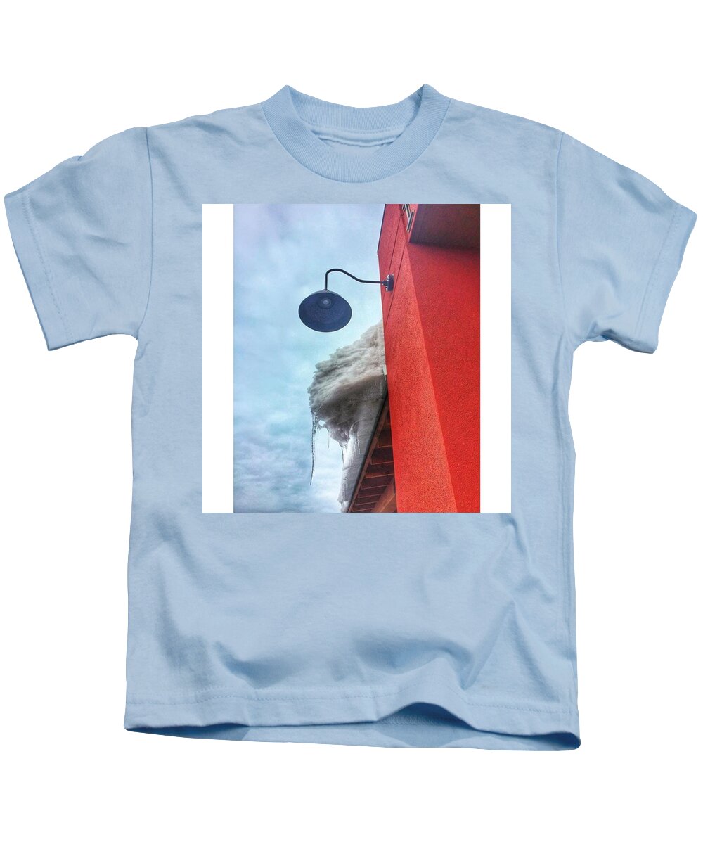 Melting Kids T-Shirt featuring the photograph Precarious Position #snow #melting by Briana Bell