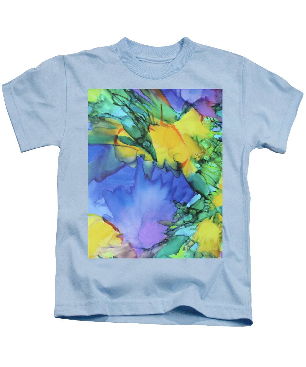 Bird Of Paradise Kids T-Shirt featuring the painting Purple Bird of Paradise by Deborah Boyd