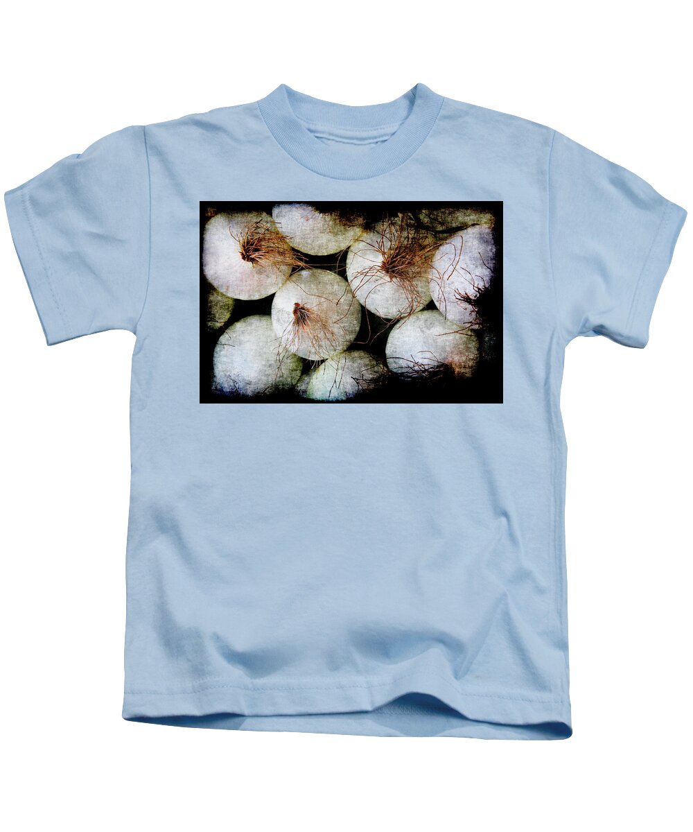 Renaissance Kids T-Shirt featuring the photograph Renaissance White Onions by Jennifer Wright