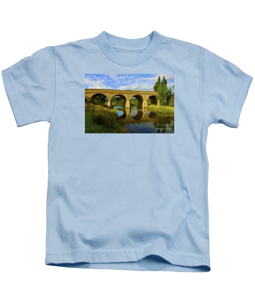 Richmond Bridge Kids T-Shirt featuring the photograph Richmond Bridge, Tasmania by Sheila Smart Fine Art Photography