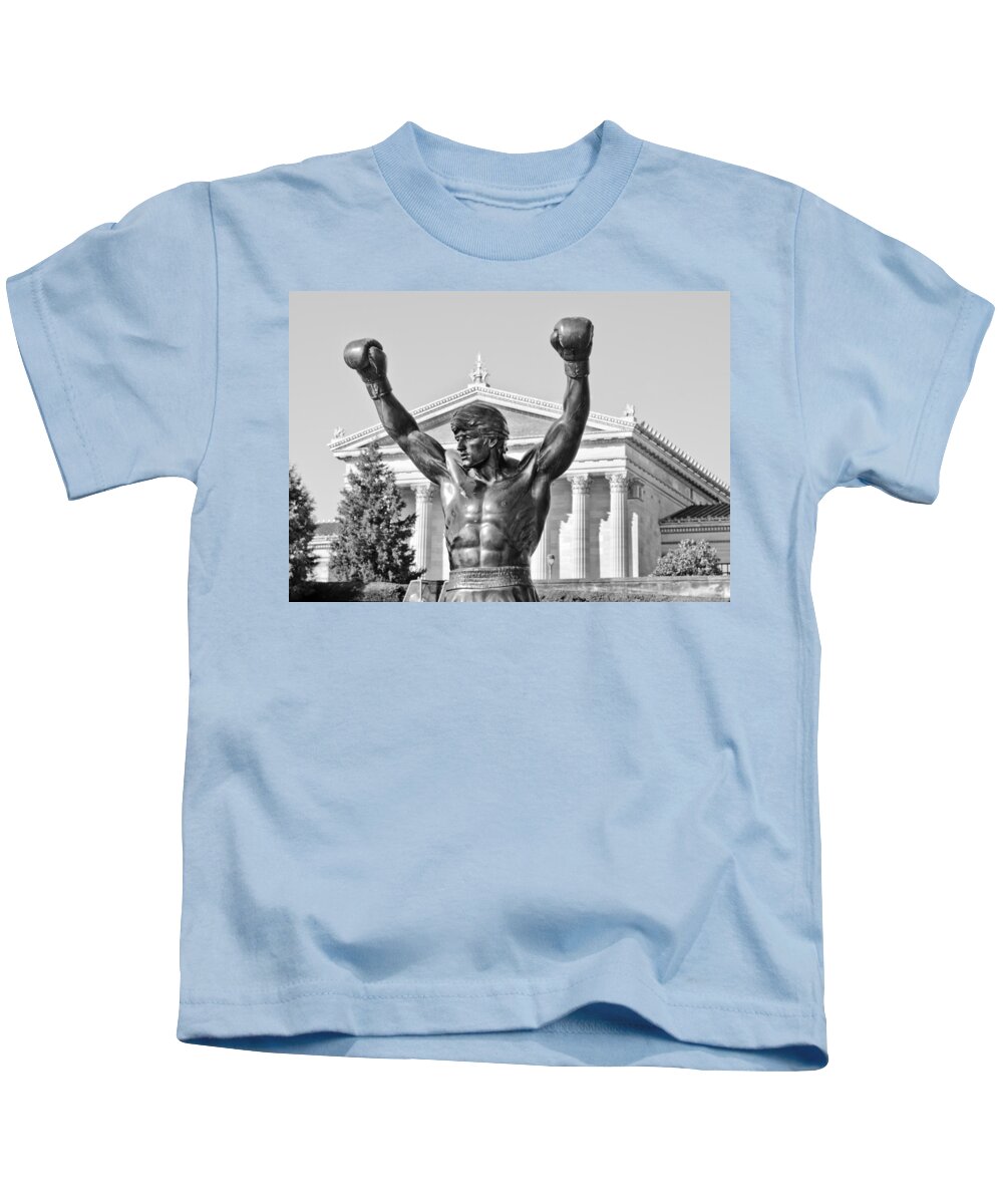 rocky Statue Kids T-Shirt featuring the photograph Rocky Statue - Philadelphia by Brendan Reals