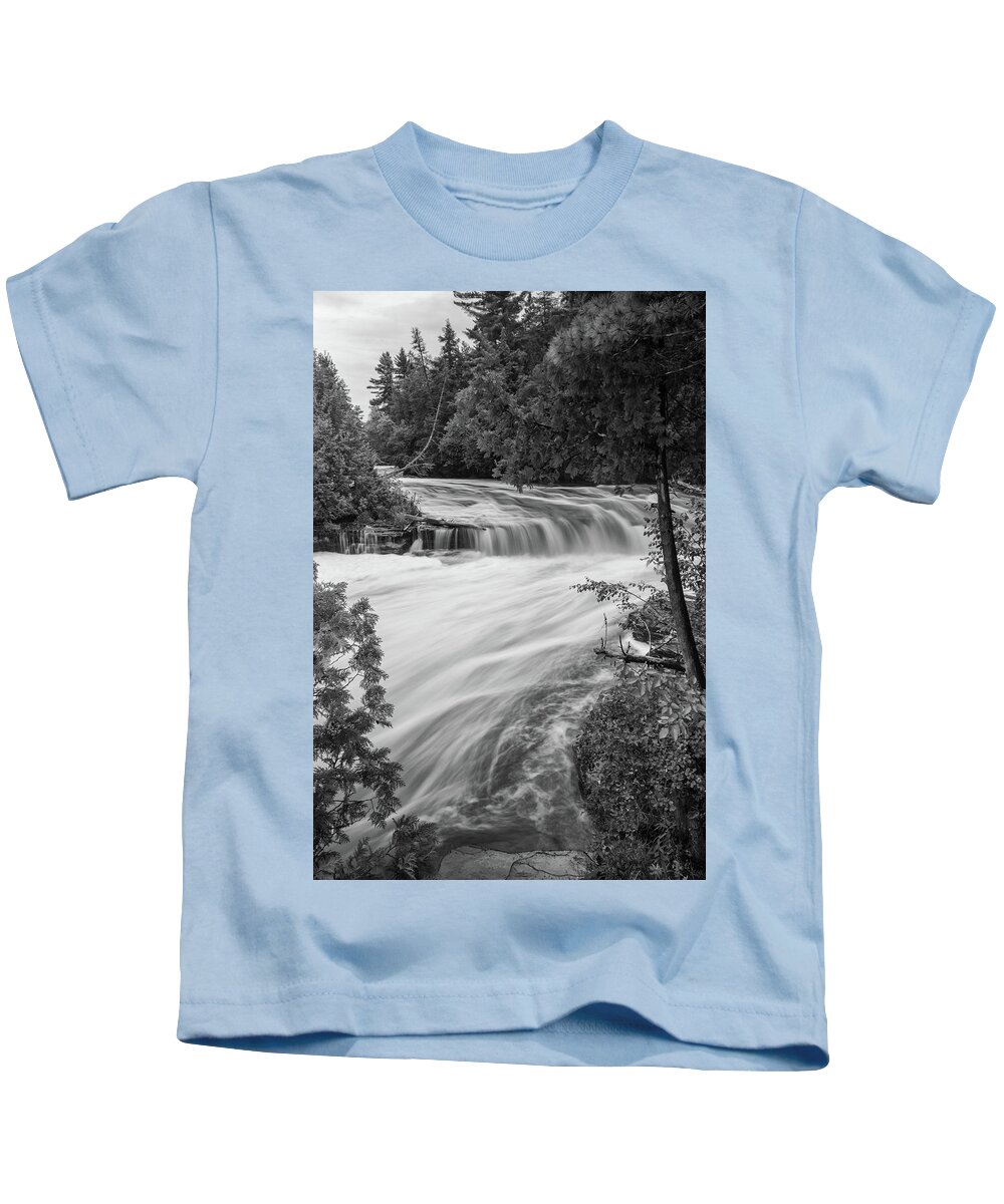 Lower Tahquamenon Falls Kids T-Shirt featuring the photograph Rushing Waters by Jurgen Lorenzen