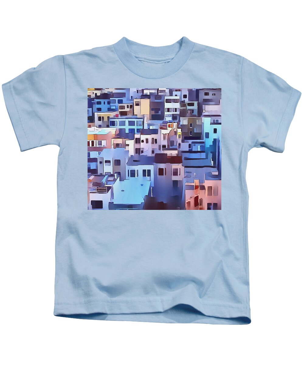  san Francisco Sketch Kids T-Shirt featuring the painting San Francisco by Mark Taylor