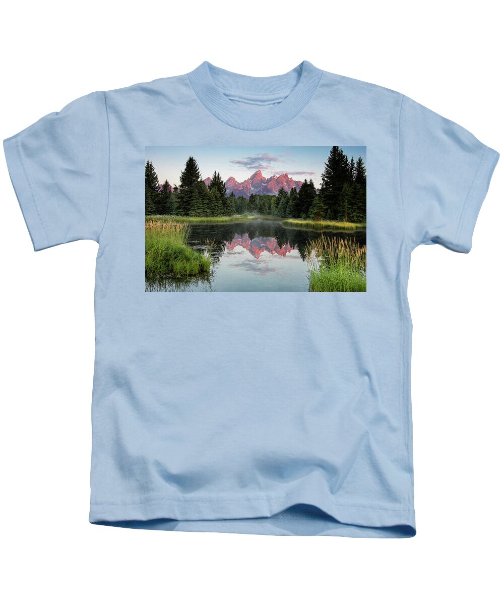 Schwabacher Kids T-Shirt featuring the photograph Schwabacher Landing Sunrise by Ronnie And Frances Howard