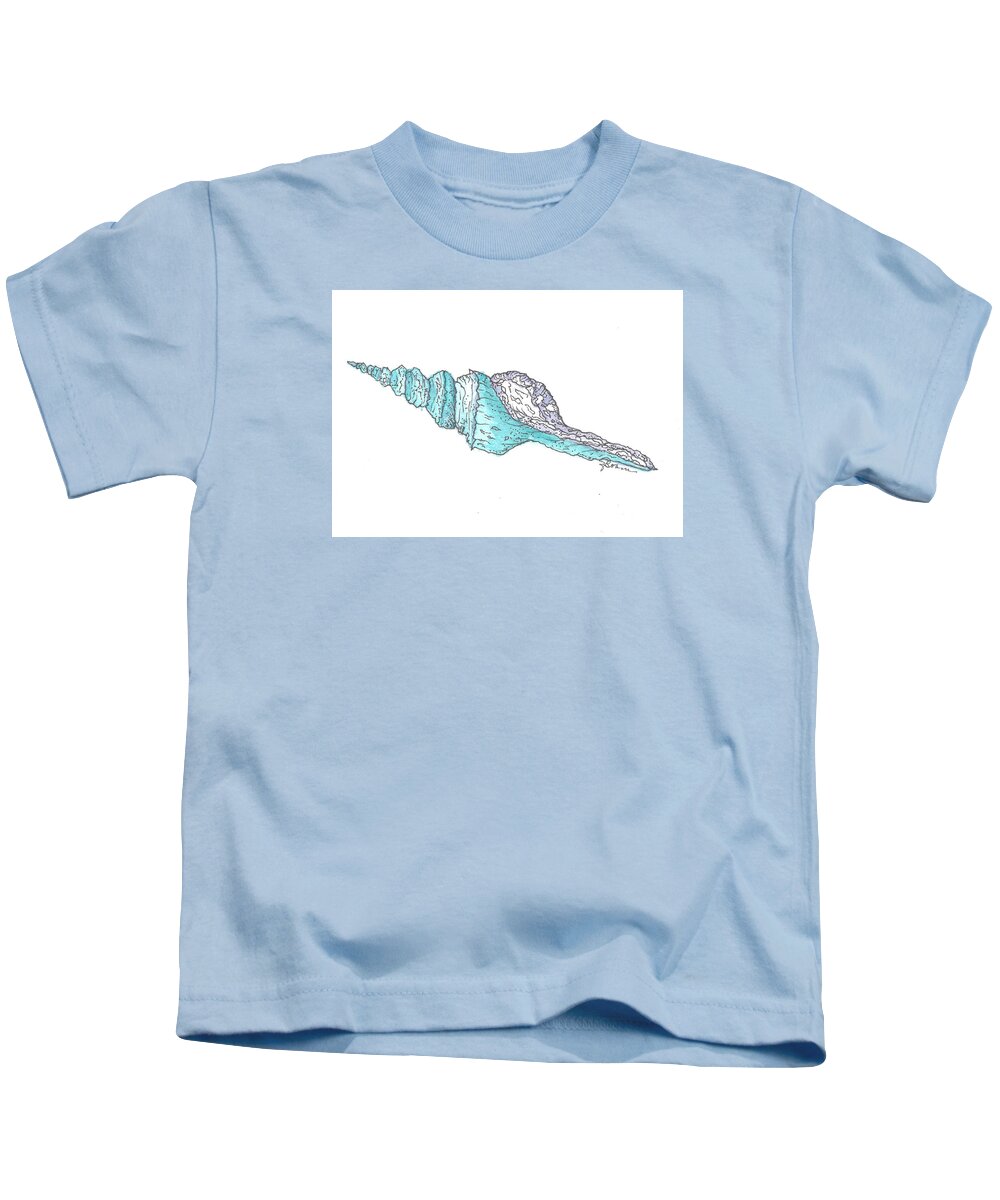 Sea Shell Kids T-Shirt featuring the painting Sea Shell by Elise Boam